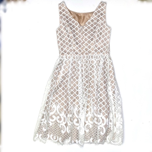 Eliza J Lace Sleeveless Fit & Flare Dress White 6 NWT - Picture 6 of 6